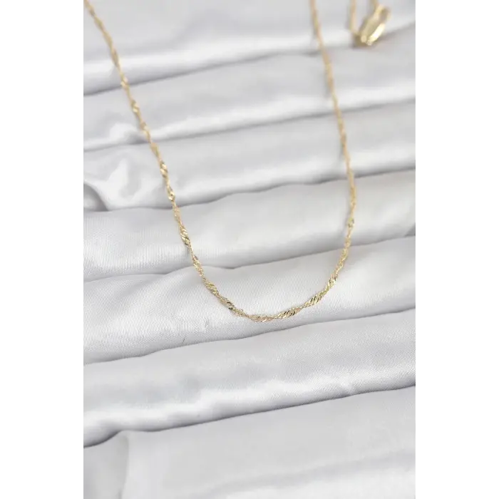 CM 14K Gold Renk Burgu Model 60 cm Kadın Kolye