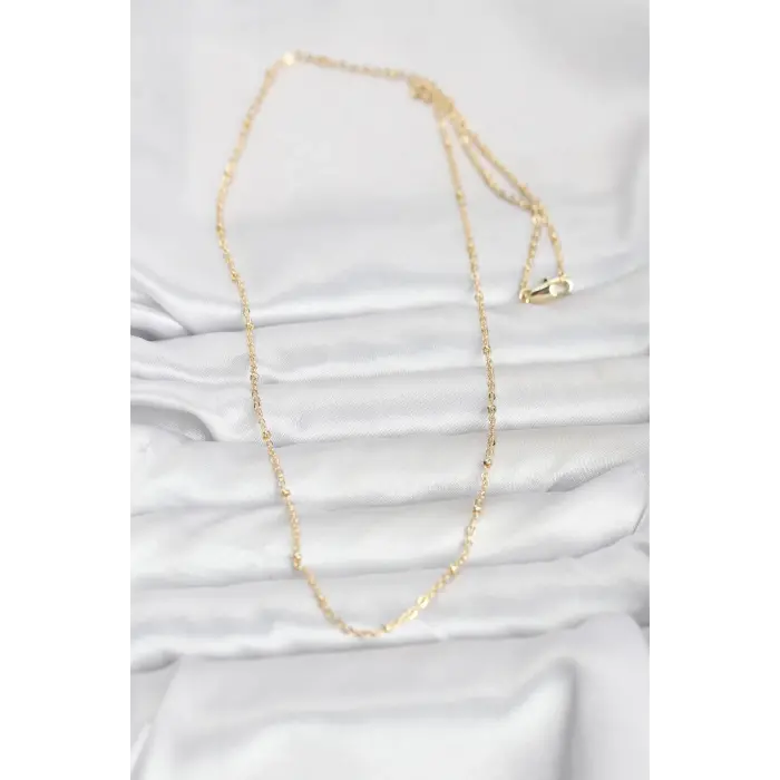 CM 14K Gold Renk Burgu Model 60 cm Kadın Kolye