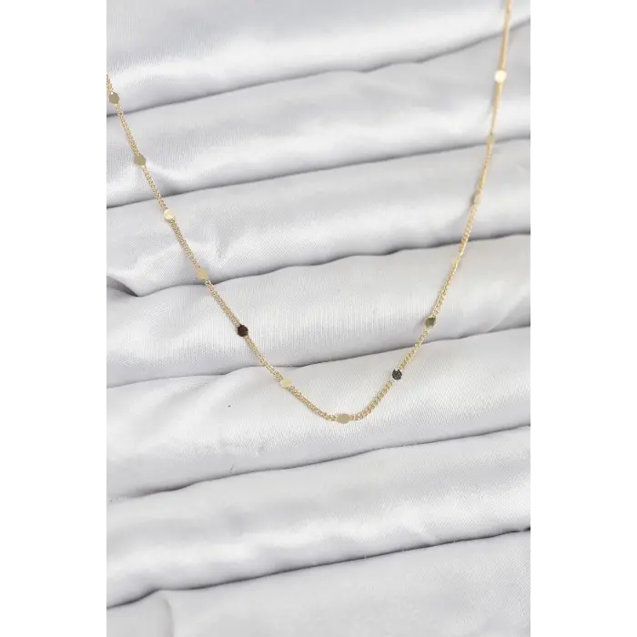 CM 14K Gold Renk Ezme Pul Model 60 cm Kadın Kolye