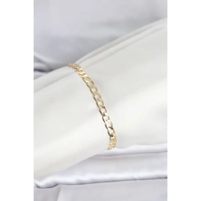 CM 14K Gold Renk Halka Zincir Model Kadın Bileklik