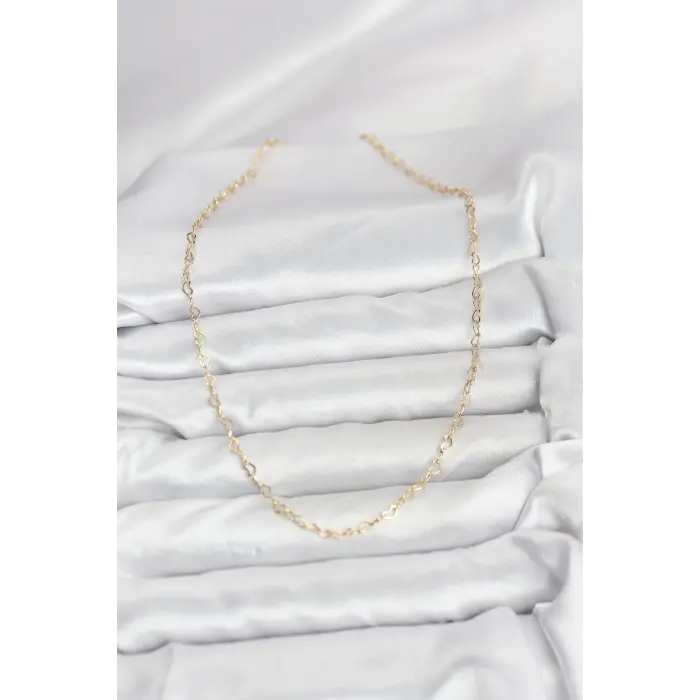 CM 14K Gold Renk Kalp Zincirli Kadın Kolye
