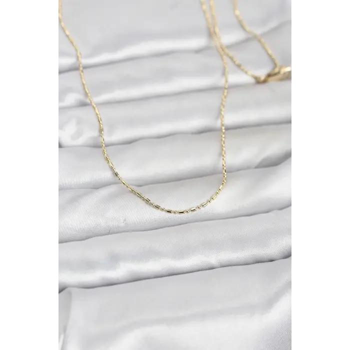 CM 14K Gold Renk Parçalı Topçuk Model 60 cm Kadın Kolye