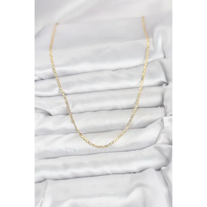 CM 14K Gold Renk Pirinç Lazer Model 60 cm Kadın Kolye