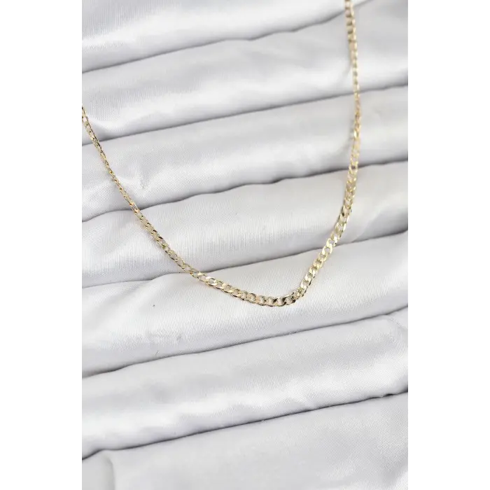 CM 14K Gold Renk Pirinç Zincir Model Kadın Kolye