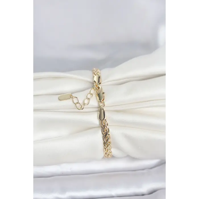 CM 14K Gold Renk Sarmal Zincir Model Kadın Bileklik