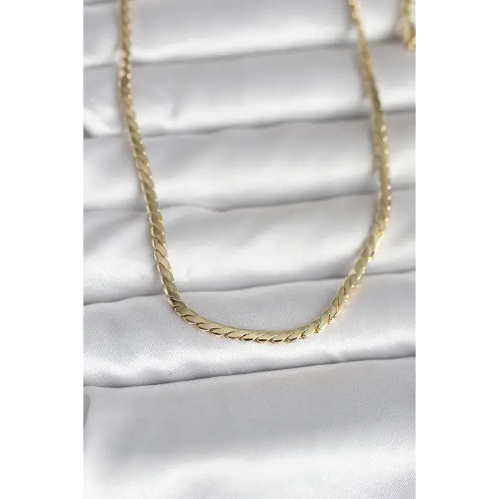 CM 14K Gold Renk Yassı Model 60 cm Kadın Kolye