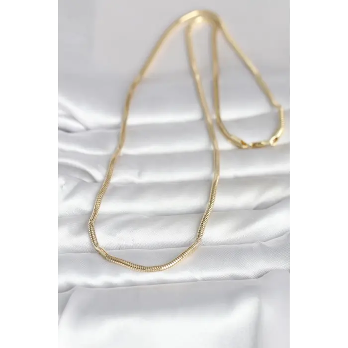 CM 14K Gold Renk Yılan Zincir Model 60 cm Kadın Kolye