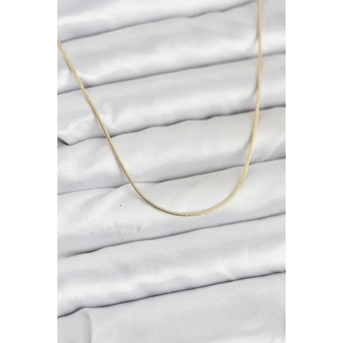 CM 14K Gold Renk Yılan Zincir Model Kadın Kolye
