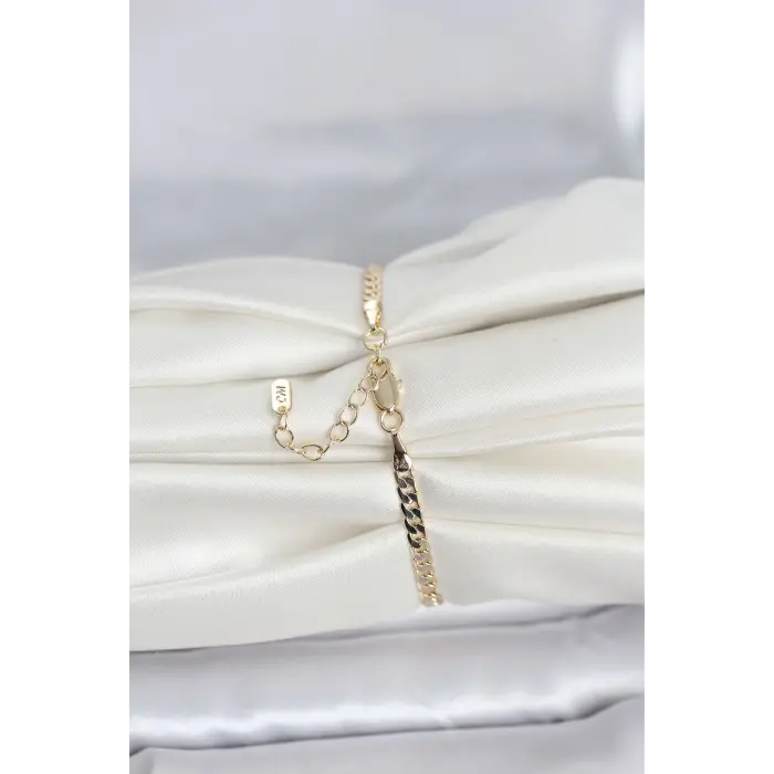 CM 14K Gold Renk Zincirli Model Kadın Bileklik