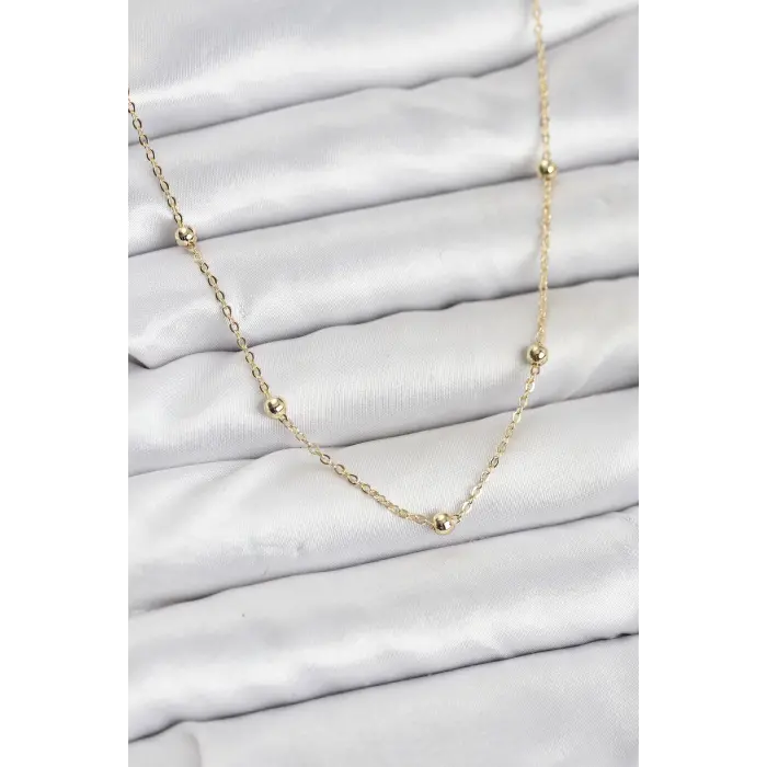 CM Gold Renk Top Zincirli Kadın Kolye