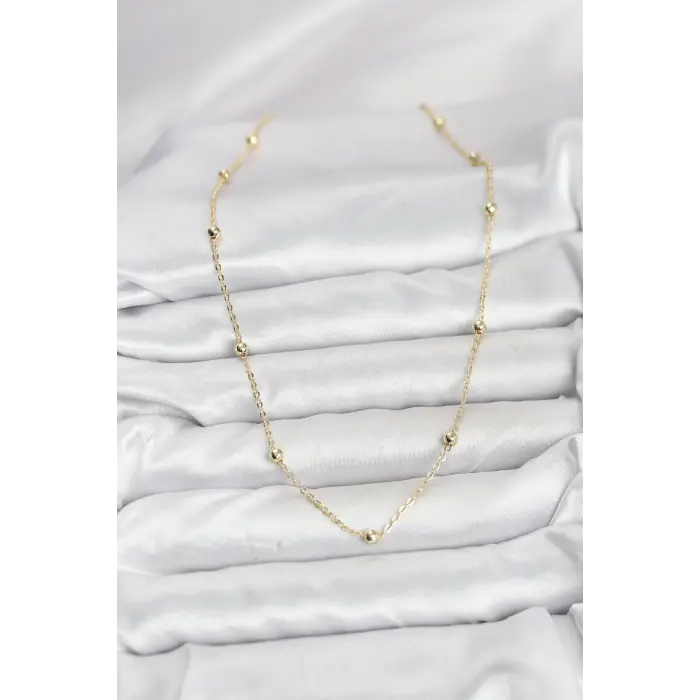 CM Gold Renk Top Zincirli Kadın Kolye