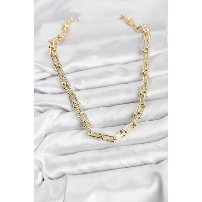 Pirinç Gold Renk Tifani Model Kadın Kolye