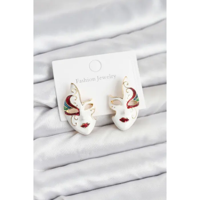 Pirinç Maske Model Kadın Küpe