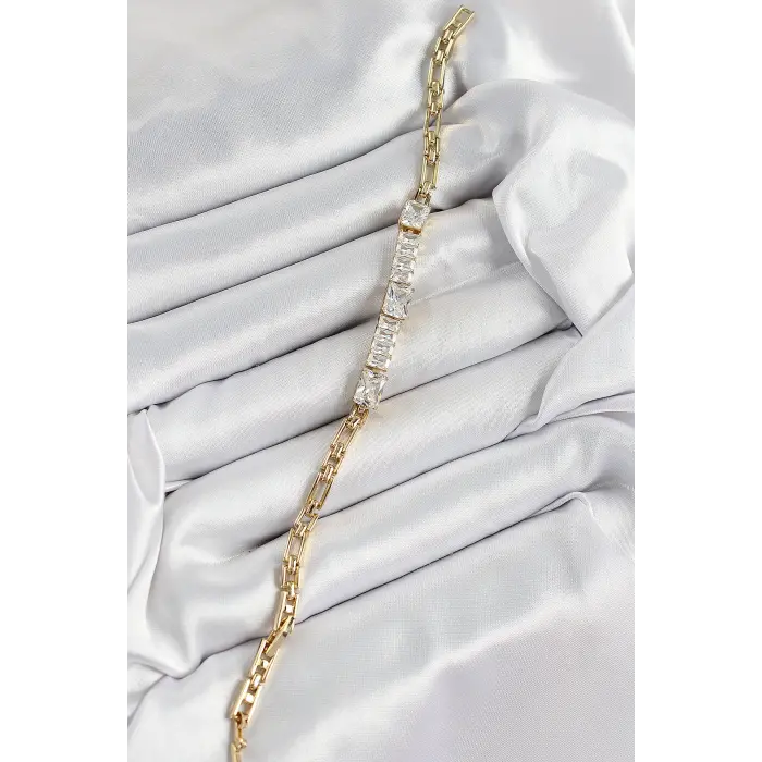 Xuping Pirinç Parçalı Su Yolu Model Gold Renk Kadın Bileklik