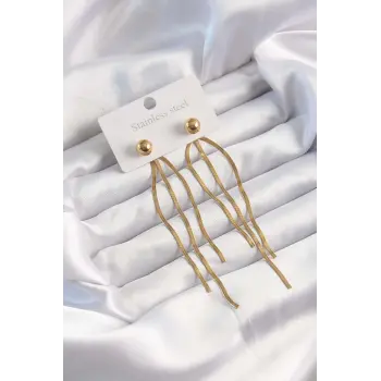 316L Çelik Altın Renk İtalyan Model Topçuk Küpe