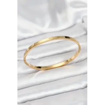 316L Çelik Gold Renk 65 mm İnce Kadın Kelepçe Bileklik