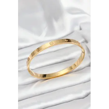 316L Çelik Gold Renk 65 mm Kadın Kelepçe Bileklik
