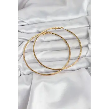 316L Çelik Gold Renk 75 mm Halka Küpe
