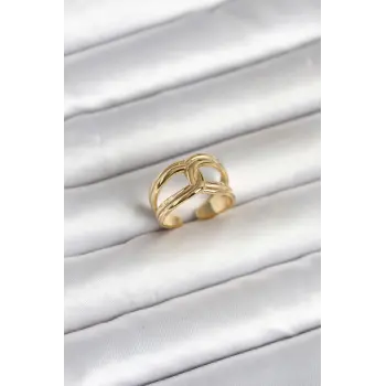 316L Çelik Gold Renk Düğüm Model Kadın Yüzük