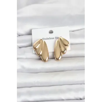 316L Çelik Gold Renk Vintage Kadın Küpe