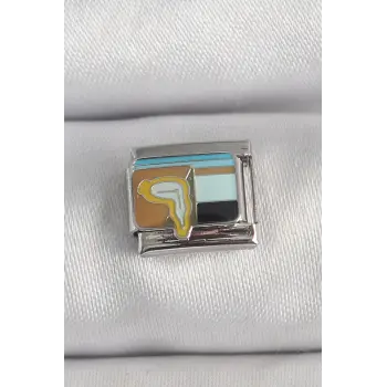 316L Çelik Gümüş Renk Renkli Portre Model Nomination Charm