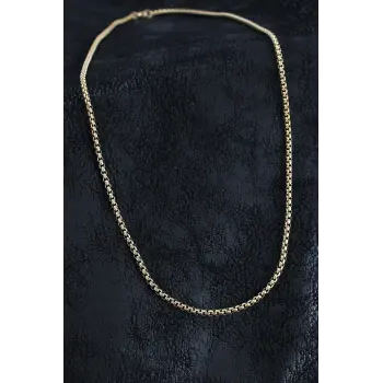 316L Çelik Örme Zincir Model Gold Renk Erkek Kolye