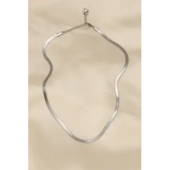 316L Çelik Silver Renk 45 cm İtalyan Zincir Model Kadın Kolye
