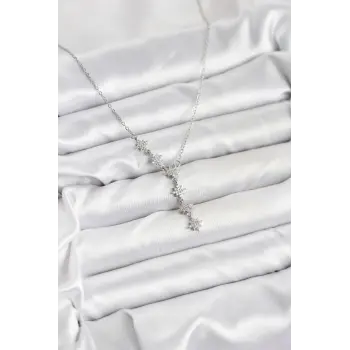 316L Çelik Zincir Gümüş Renk Kutup Yıldızı Model Kadın Kolye