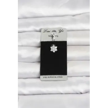 316L Cerrahi Çelik Çiçek Model Göbek Piercing