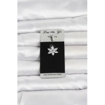 316L Cerrahi Çelik Lotus Model Göbek Piercing