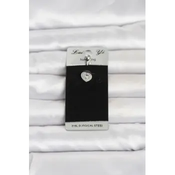 316L Cerrahi Çelik Minimal Kalp Model Göbek Piercing