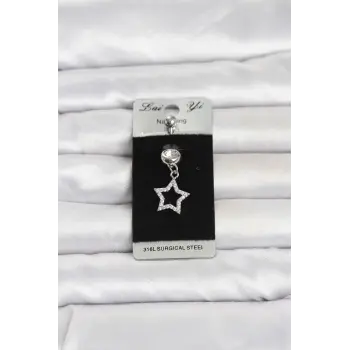 316L Cerrahi Çelik Sallantılı Yıldız Model Göbek Piercing