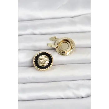 Aslan Model Gold Renk Düğme veya Manşet Broşu