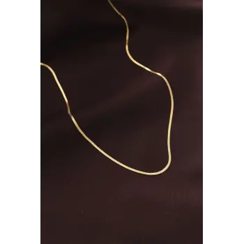 Çelik Gold Renk 60 cm İnce İtalyan Zincir Kolye