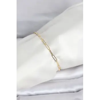 CM 14K Gold Renk Ataç Zincir Model Kadın Bileklik