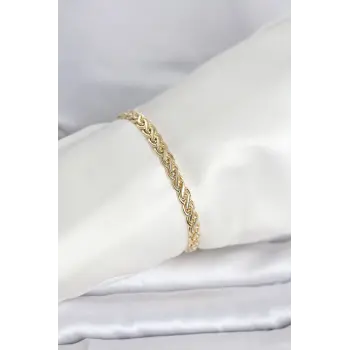 CM 14K Gold Renk Sarmal Zincir Model Kadın Bileklik