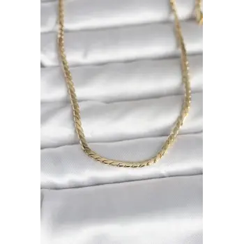 CM 14K Gold Renk Yassı Model 60 cm Kadın Kolye