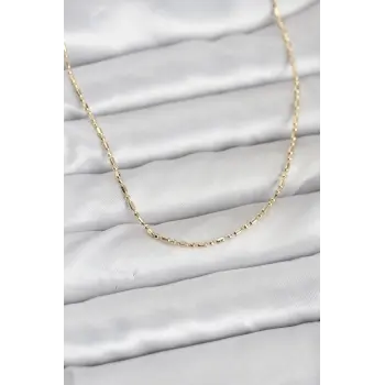 CM 14K Gold Renk Zincirli 60 cm Kadın Kolye