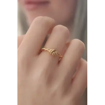 Gold Renk Halat Düğüm Model Kadın Yüzük