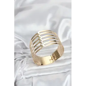 Gold Renk Pirinç Kaburga Model Kadın Bileklik