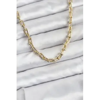 Gold Renk Pirinç Tifani Model Kadın Kolye