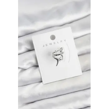 Gümüş Renk Pirinç Diken Model Kıkırdak Earcuff Küpe