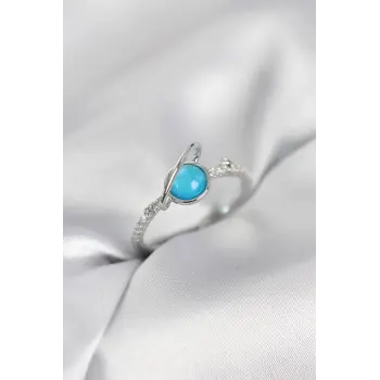 Gümüş Renk Zirkon Taşlı Satürn Model Kadın Yüzük
