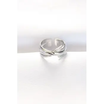 Kalın Silver Renk Ayarlanabilir Yüzük
