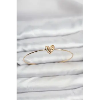 Kalp Model Gold Renk Bileklik