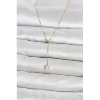 Pirinç Gold Renk Asansörlü Model Kadın Kolye