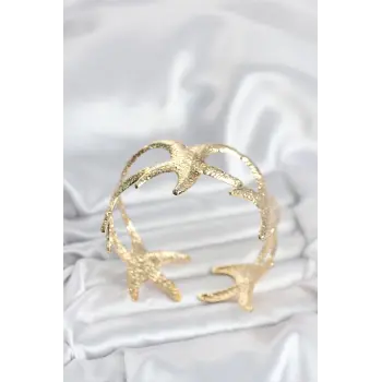 Pirinç Gold Renk Deniz Yıldızı Model Kadın Bileklik