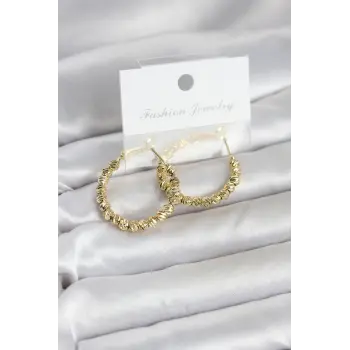 Pirinç Gold Renk Dorika Halka Kadın Küpe