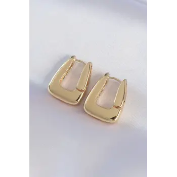 Pirinç Gold Renk Kalın Küpe