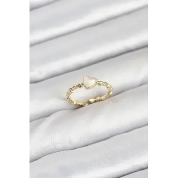Pirinç Gold Renk Kalpli Model Kadın Yüzük